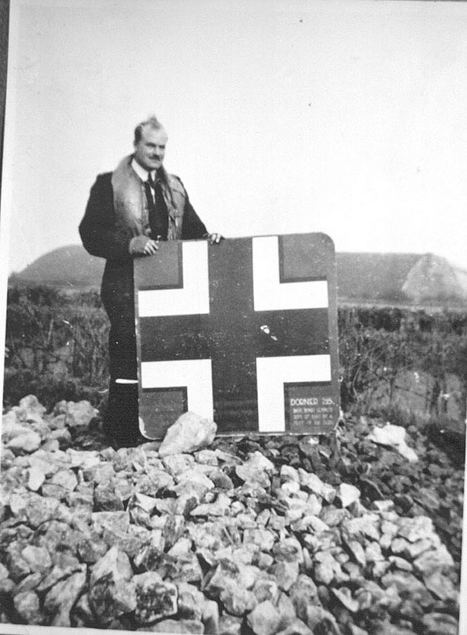 Flt Lt Jack Leather with the cross