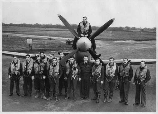 Press photo of pilots, Biggin Hill, Dec 1942